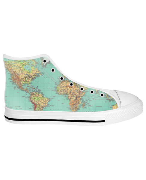 Map White Sole High Top Shoes