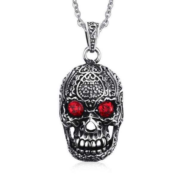 Stainless Steel Sugar Skull Necklace