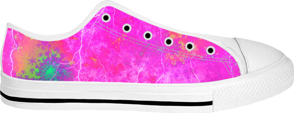 Blue And Pink Prophecy White Low Top Shoes
