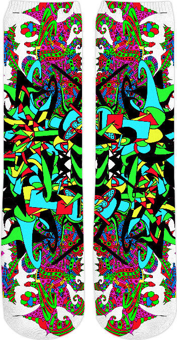 Super Trippy Psychedelic Crest Crew Socks