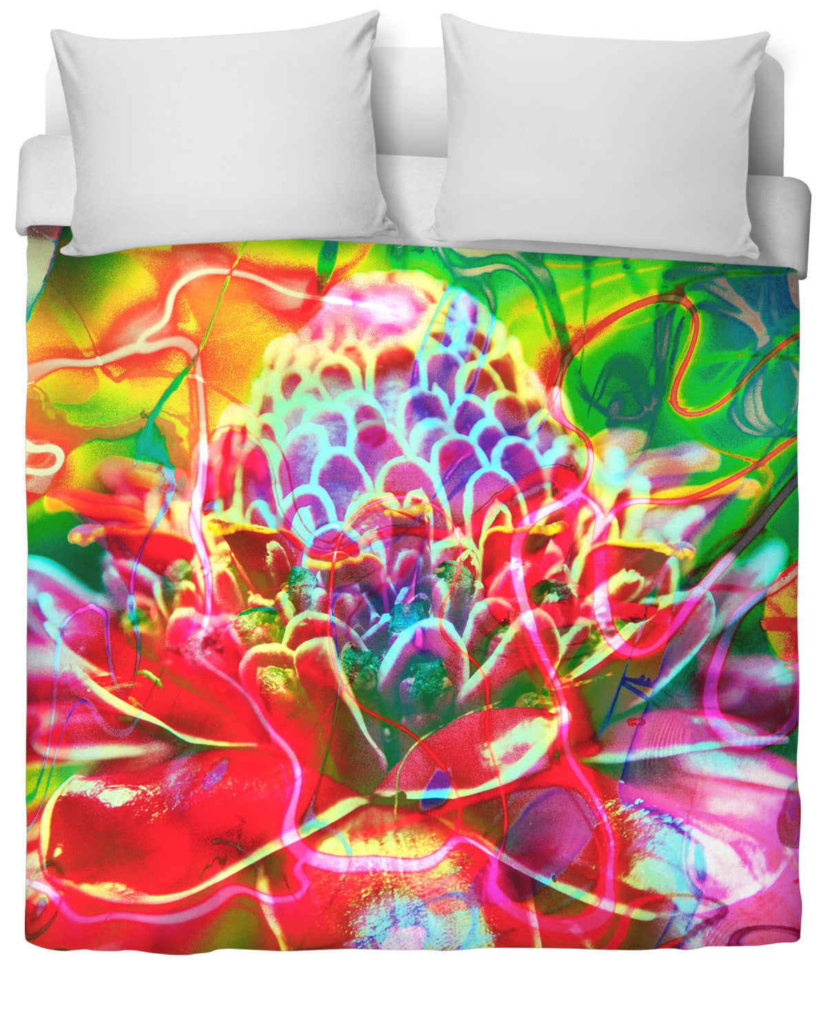 Rainforest Flower Abstract Remix G Duvet Cover