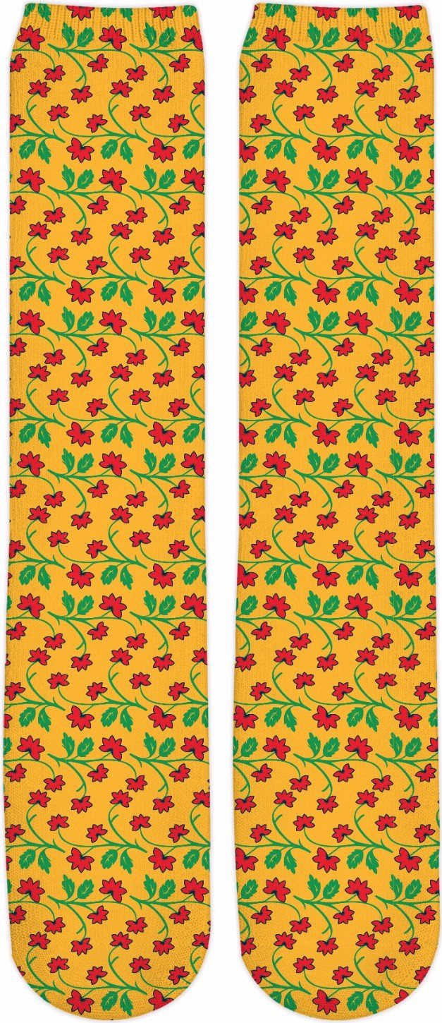 Frida Kahlo Flower Pattern Knee-High Socks