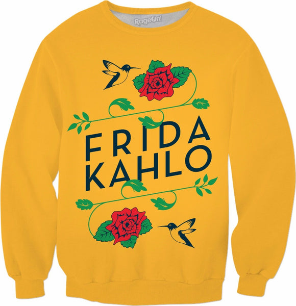 Frida Kahlo Birds & Roses Yellow Sweatshirt