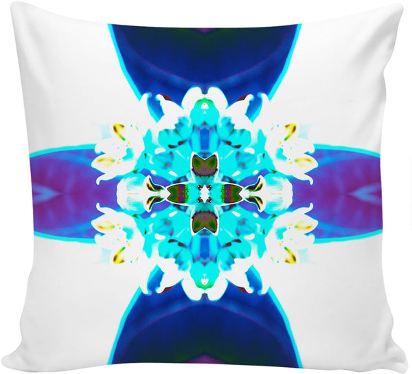 Blue Flower Reflect Couch Pillow