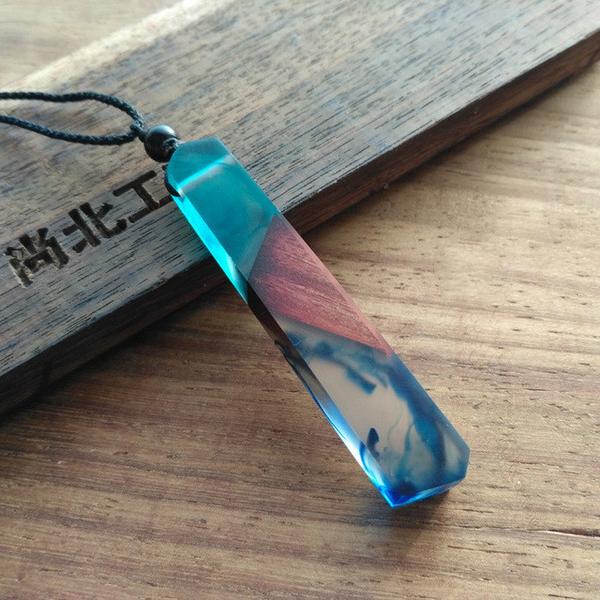 Handmade Resin Wood Pendant Necklace