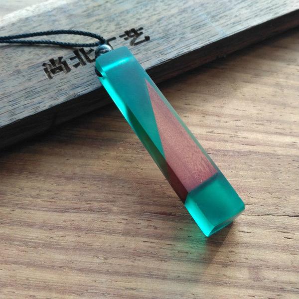 Handmade Resin Wood Pendant Necklace