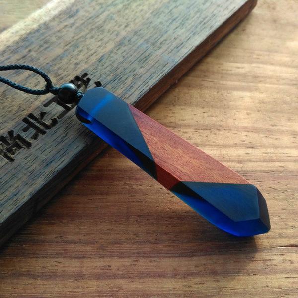 Handmade Resin Wood Pendant Necklace