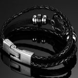 Vintage Leather Anchor Charm Bracelet