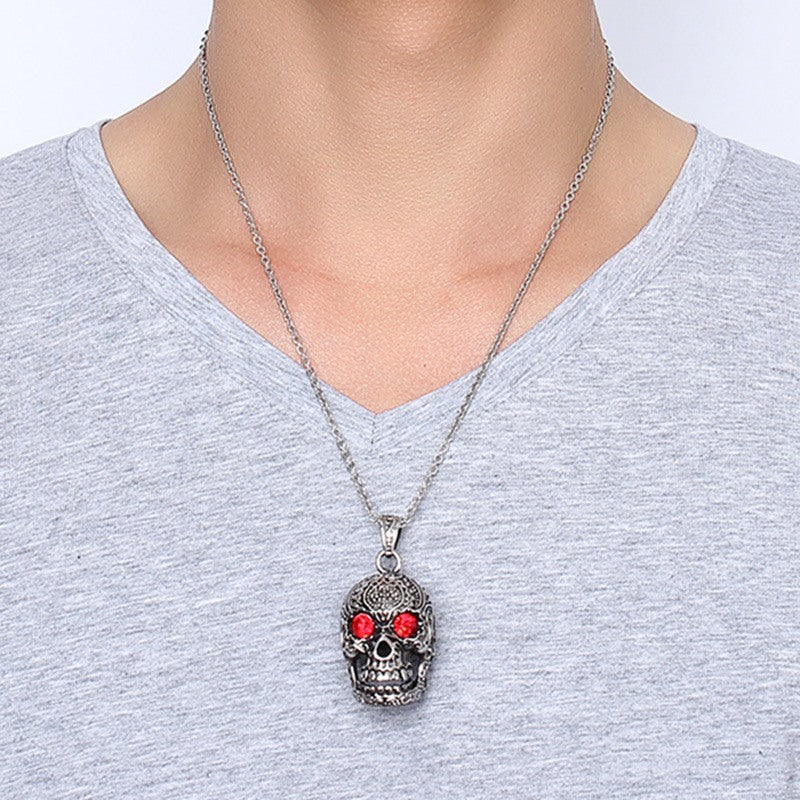 Stainless Steel Sugar Skull Necklace