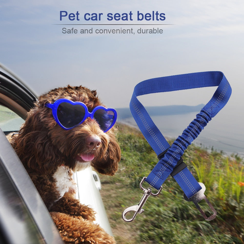 Adjustable Pet Seat Belt Elastic Reflective Car Safety Rope Dog Cat Supplies