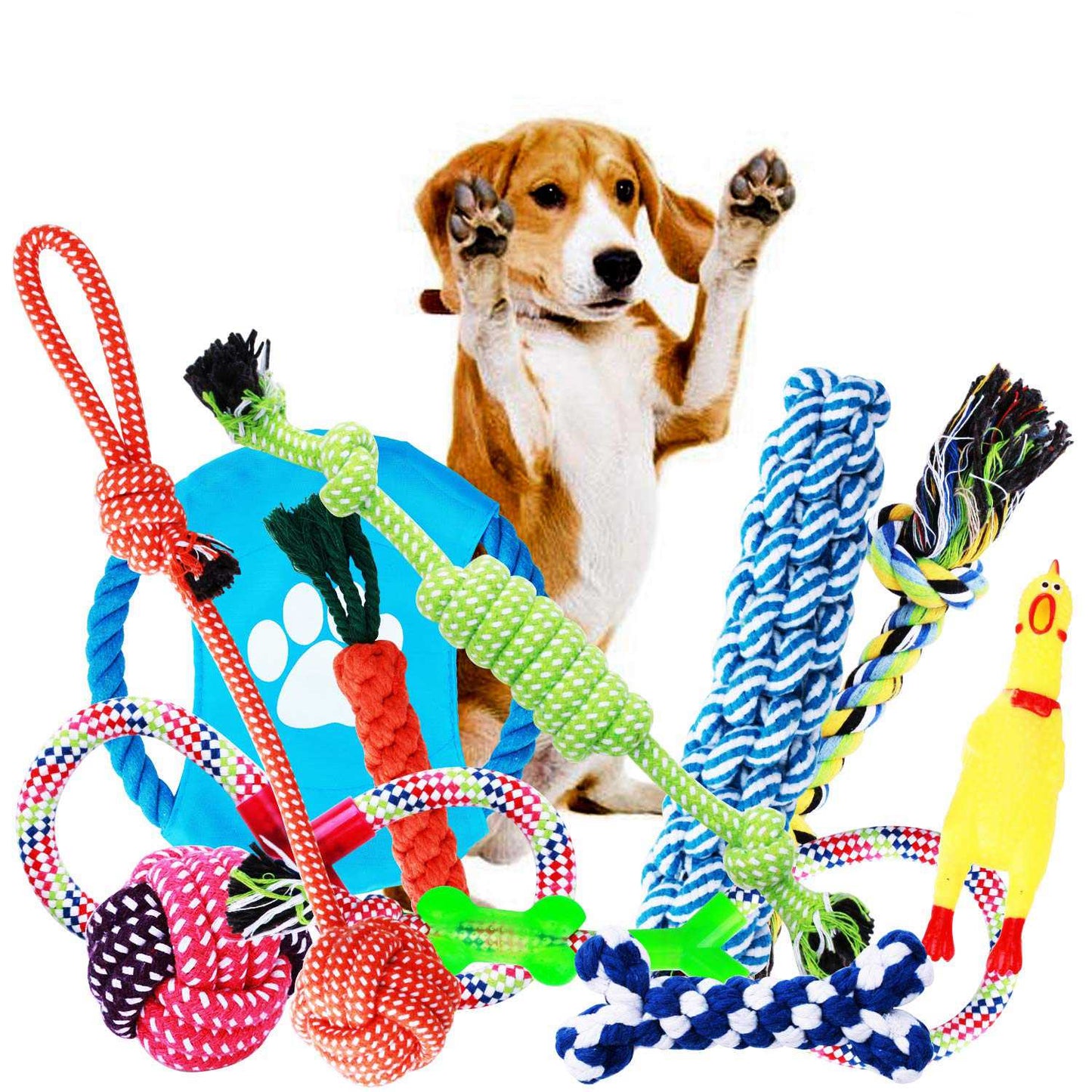 12 Pack Dog Chew Toys  Cat Dog Training Toy Set For Medium To Small Doggie Gift