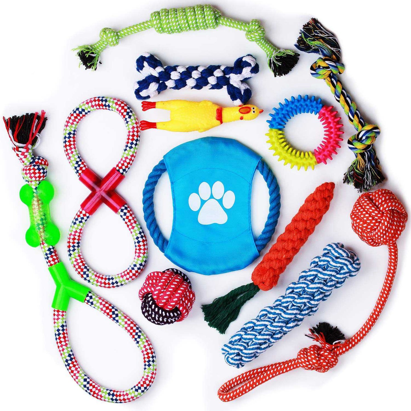 12 Pack Dog Chew Toys  Cat Dog Training Toy Set For Medium To Small Doggie Gift