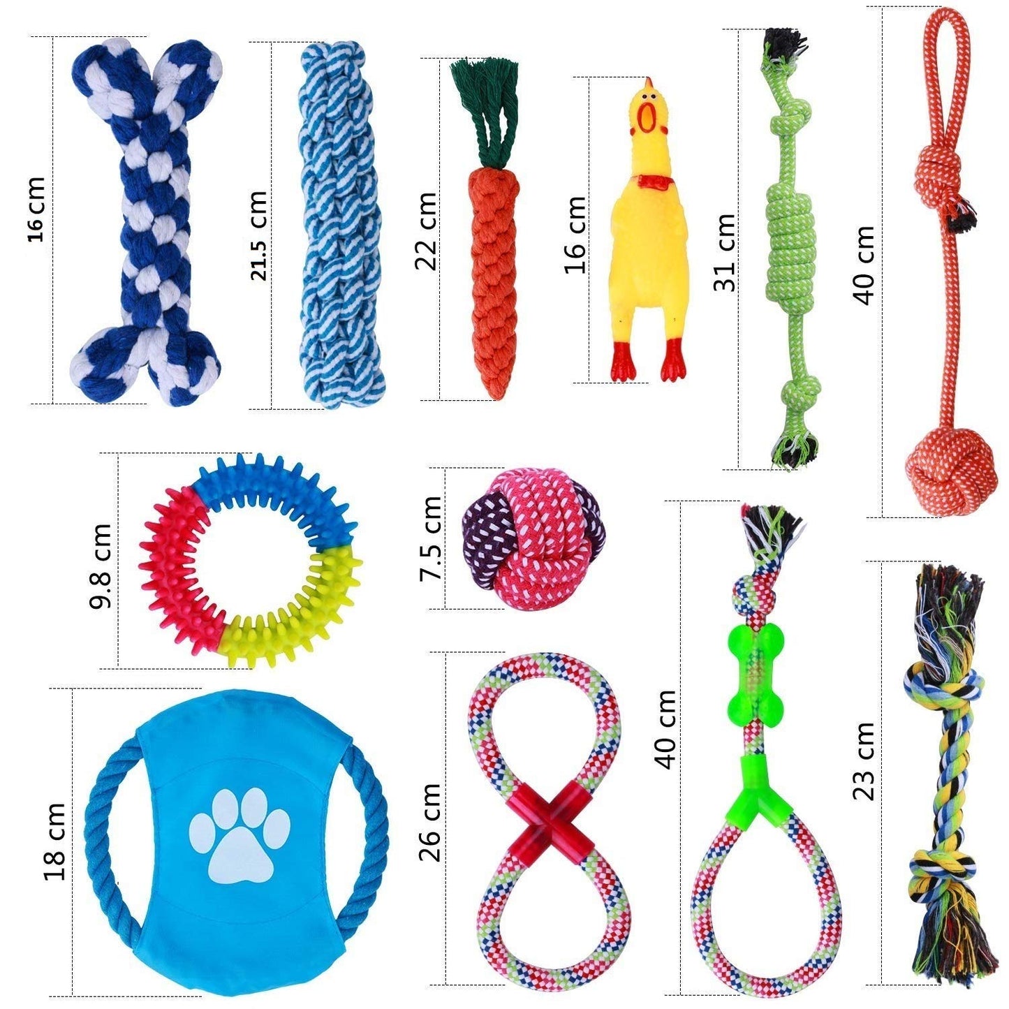 12 Pack Dog Chew Toys  Cat Dog Training Toy Set For Medium To Small Doggie Gift