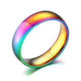 Gay Pride Rainbow Titanium Ring
