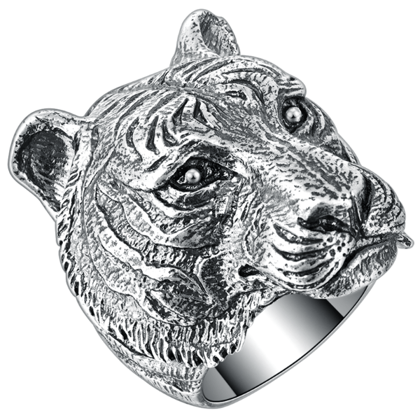 Prime Bengal Tiger Silver Ring