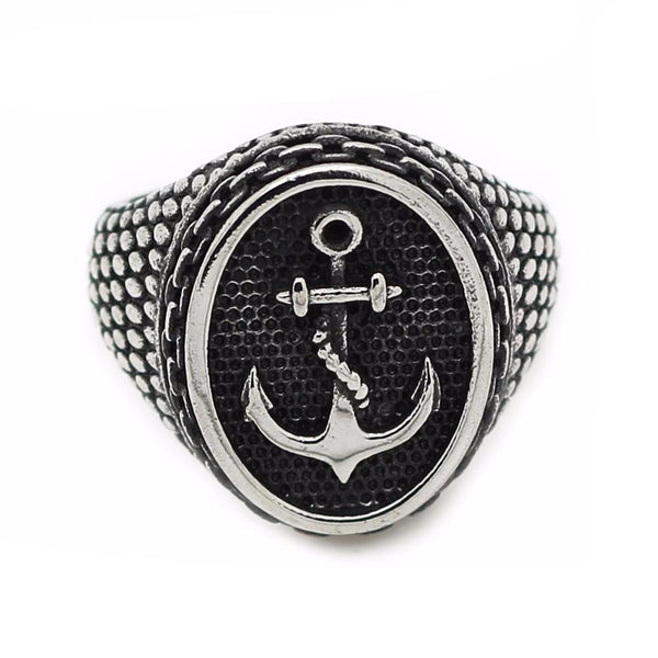 Stainless Steel Vintage Anchor Ring